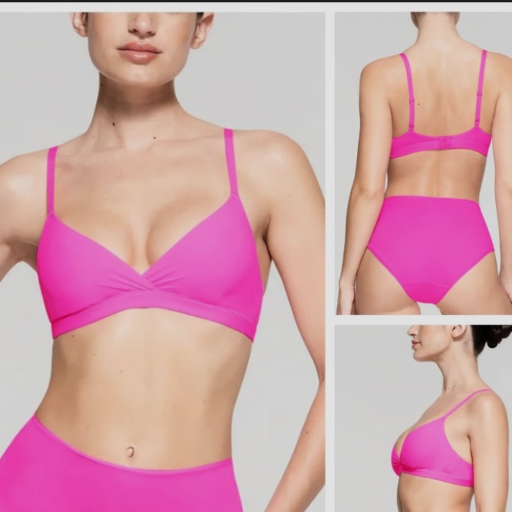 SKIMS Fits Everybody Crossover Bralette Neon Pink Size XXS